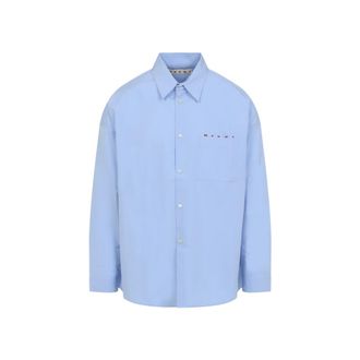 Marni Blue Cotton Shirt With Relaxed Fit