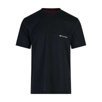 Kiton T-Shirts, male, Black, Size: 3XL Black Cotton T-shirts and Polos