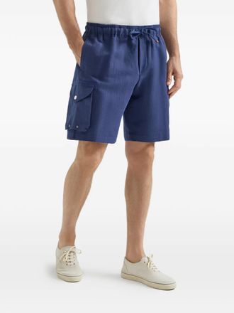 Brunello Cucinelli Shorts met trekkoordsluiting en cargo zakken - Blauw
