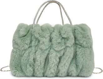 Generic Womens Plush Bags Plush Bag Women Cloud Shaped Velvet Handbag Exquisite Soft Sparking Chain Crossbody Design Tote Bags(Green)