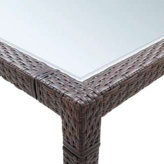 Berkfield Home Outdoor Dining Table Brown 200x150x74 cm Poly Rattan | Size: 200 x 150 x 74 cm