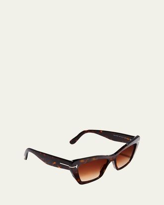 Tom Ford Wyatt Plastic Cat-Eye Sunglasses