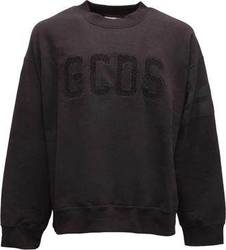 GCDS Fw 23M110115 Logo Sweatshirt - Heren - Sweatshirts - Zwart - XL - Katoen - Hoodies & sweatvesten