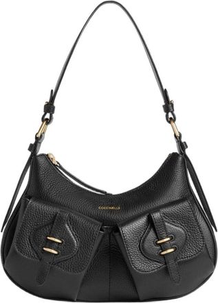 Coccinelle Mavery Pocket - Dames - Schoudertassen - Zwart - ONE Size - Katoen - Tassen