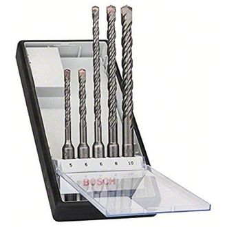 Bosch Professional Set da 5 Pezzi di punte per martelli perforatori Robust Line sds plus-5, per calcestruzzo, accessorio per martello perforatore - Bosch