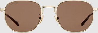 Gucci Round Frame Sunglasses, Gold