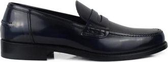 Alberto Glanzend leren mocassins - Heren - Loafers - Blauw - 42 EU - Leer - Schoenen