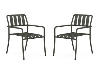 Vente-Unique Poltrona da giardino impilabili in Metallo Antracite - Lotto di 2 - BIRMOS di MYLIA