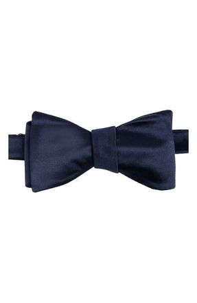 Brooklyn Brigade Mens Solid Satin Bow Tie in Navy at Nordstrom