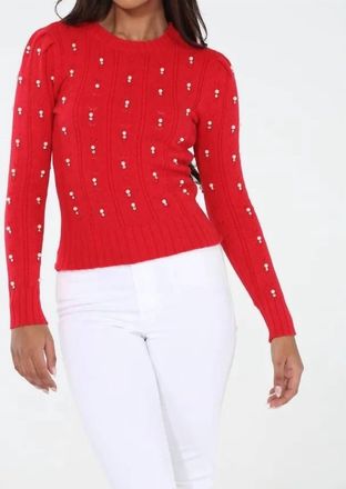 Rain + Rose Arlette Sweater In Red