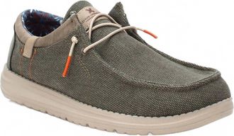 Xti Mens Comfort Canvas Boat Shoes In Dark Green