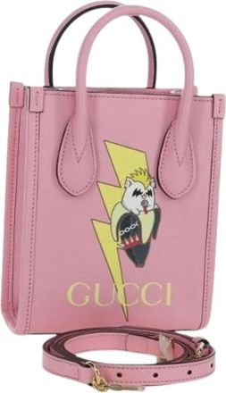 Gucci Pre-owned Vintage Tote Bag - Dames - Vintage Shopper - Roze - ONE Size - Leer - Vintage