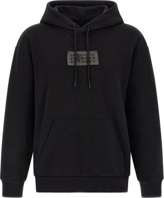 Maison Margiela Hoodies & sweatvesten, Heren, Zwart, M, Katoen, Logo Tag Hoodie