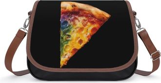 Generic Pizza Colored Sloppy Paint Small Womens Crossbody Bags Shoulder Handbag with Adjustable Strap for Travel