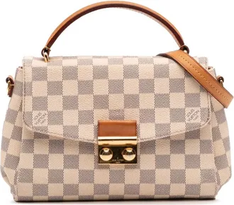 Louis Vuitton Borsa a tracolla Croisette in tela Damier Azur 2016 - Bianco