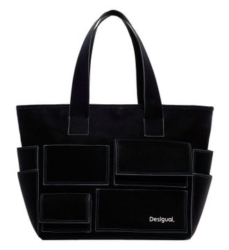 Desigual Women Accessories PU Shopping Bag, Black, One Size