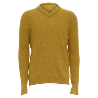 Jil Sander wool cashmere mustard v neck sweater