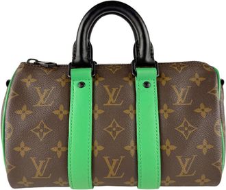 Louis Vuitton Brown Green Monogram Handbag Shoulder Bag (Pre-Owned)