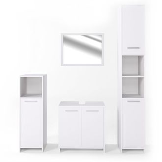 Vicco Conjunto De Muebles De Ba&ntilde;o Kiko, Blanco, 4 Piezas