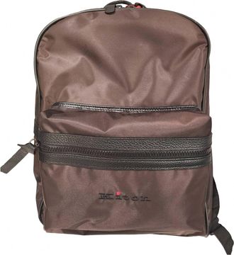 Kiton Mens Nylon Backpack In Brown