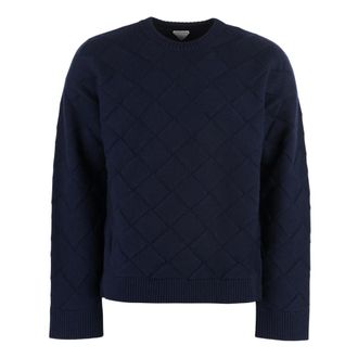 Bottega Veneta Jersey de Lana Intrecciato - Knitwear - Hombre - Azul - M