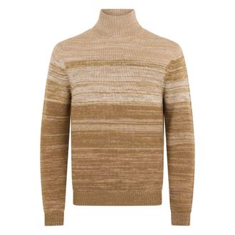 Malo Truien & Vesten, Heren, Beige, S, Kasjmier, Long Sleeve Striped Sweater