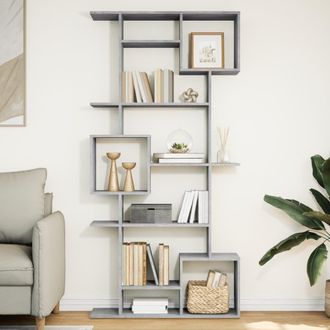 Berkfield Home Book Cabinet Concrete Grey 92x29x188 cm Engineered Wood | Size: 92 x 29 x 188 cm