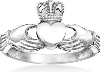 Ross-Simons 14kt White Gold Claddagh Ring