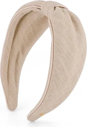 Alexandre de Paris Linen Sahara Headband in Beige at Nordstrom
