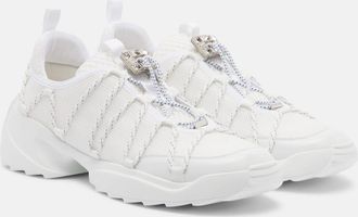 Roger Vivier Viv Zag leather-trimmed mesh sneakers
