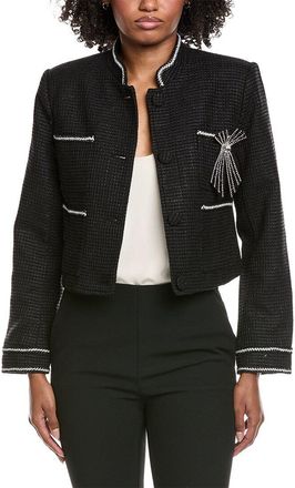 Gracia Crystal Embellished Cropped High Neck Jacket
