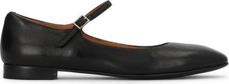 Kazar Zwarte platte pumps met bandje - Dames - Ballerinas - Zwart - 36 EU - Leer - Schoenen