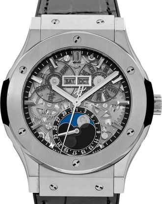 Hublot Pre-owned Hublot Classic Fusion Aerofusion Sapphire Skeleton Dial Mens Watch 517.NX.0170.LR