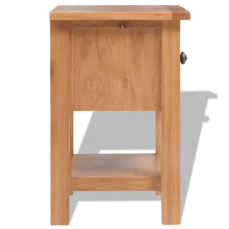 Berkfield Home Nightstand 36x30x47 cm Solid Oak Wood in Brown | Size: 36 x 30 x 47 cm