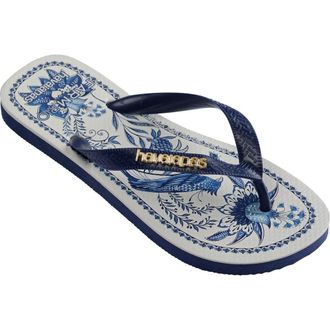 Havaianas x FARM Rio Nina Flip Flop in Navy Blue at Nordstrom, Size 11