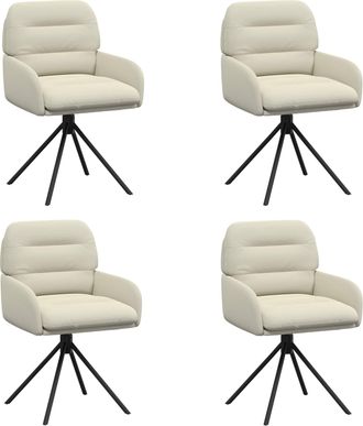 vidaXL Sillas De Comedor Giratorias 4 Uds. Cuero Sint&eacute;tico Crema Vidaxl