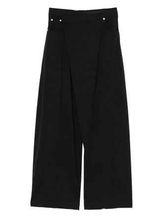 MUGLER wrap wide-leg trousers - men - Virgin Wool/Cotton - 48 - Black