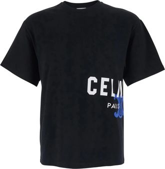 Celine T-shirt van katoenen jersey - Heren - T-shirts - Zwart - S - Katoen - Tops