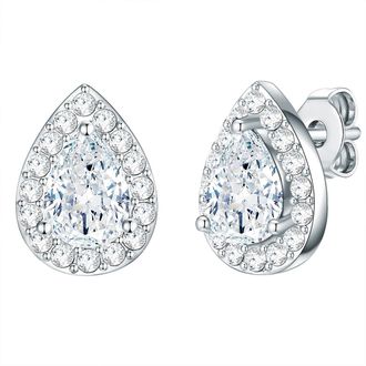 Rafaela Donata Womens Stud earring sterling silver embellished with swarovski crystals white - One Size