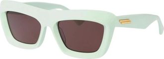 Bottega Veneta Accessoires, Dames, Groen, ONE Size, Rechthoekige zonnebril
