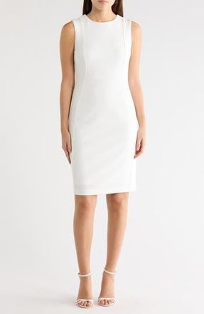 Calvin Klein Sleeveless Sheath Dress in Cream at Nordstrom Rack, Size 14