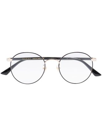 Gucci oval-frame glasses - men - Metal - 52 - Black