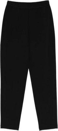 Emporio Armani Wijd Uitlopende Getailleerde Broek - Dames - Sweatpants - Zwart - M - Leer - Broeken