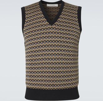 Christophe Lemaire Cotton jacquard sweater vest