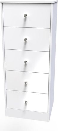 Welcome Furniture Porto Ready Assembled Tallboy Chest of Drawers with 5 Drawers - White Matt - Welcome Furniture | TJ Hughes
