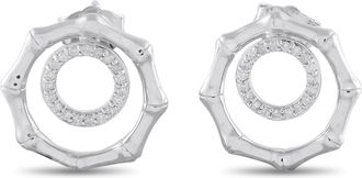 Luxury Bazaar 14K White Gold 0.16ct Diamond Earrings ER29883
