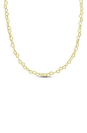 Delmar 18K Gold Plated Sterling Silver 3mm Heart Link Necklace at Nordstrom Rack