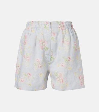 Prada Floral linen shorts