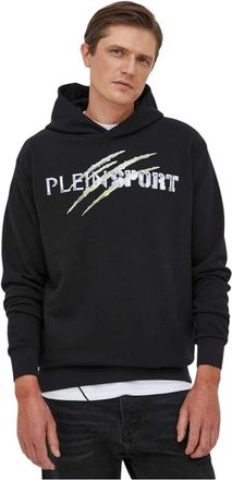 Plein Sport Hoodie Sweatshirt Chrome Scratch Edition - Heren - Sportshirts - Zwart - 2XL - Katoen - Fitness