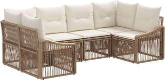 vidaXL Conjunto De Sof&aacute;s De Jard&iacute;n 6 Uds. 6-n&uacute;mero De Plazas Beige Vidaxl